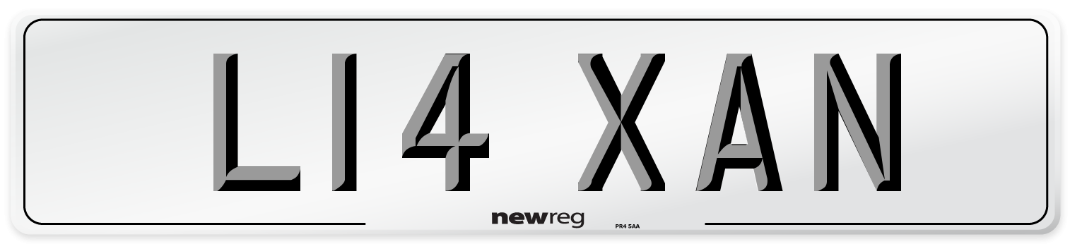 L14 XAN Number Plate from New Reg